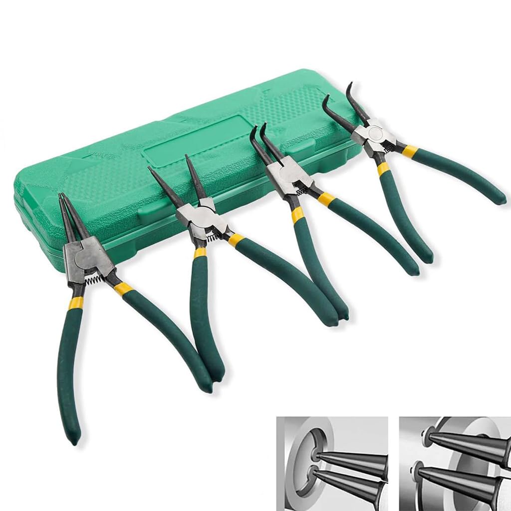 Sponsored Ad - Serplex® 4Pcs Snap Ring Pliers Set with Tool Box 7 Inches Straight Tip Circlip Pliers & Bent Tip Circlip Pliers Set for Install and Remove Circlips Retaining Ring Removal Plier Tools