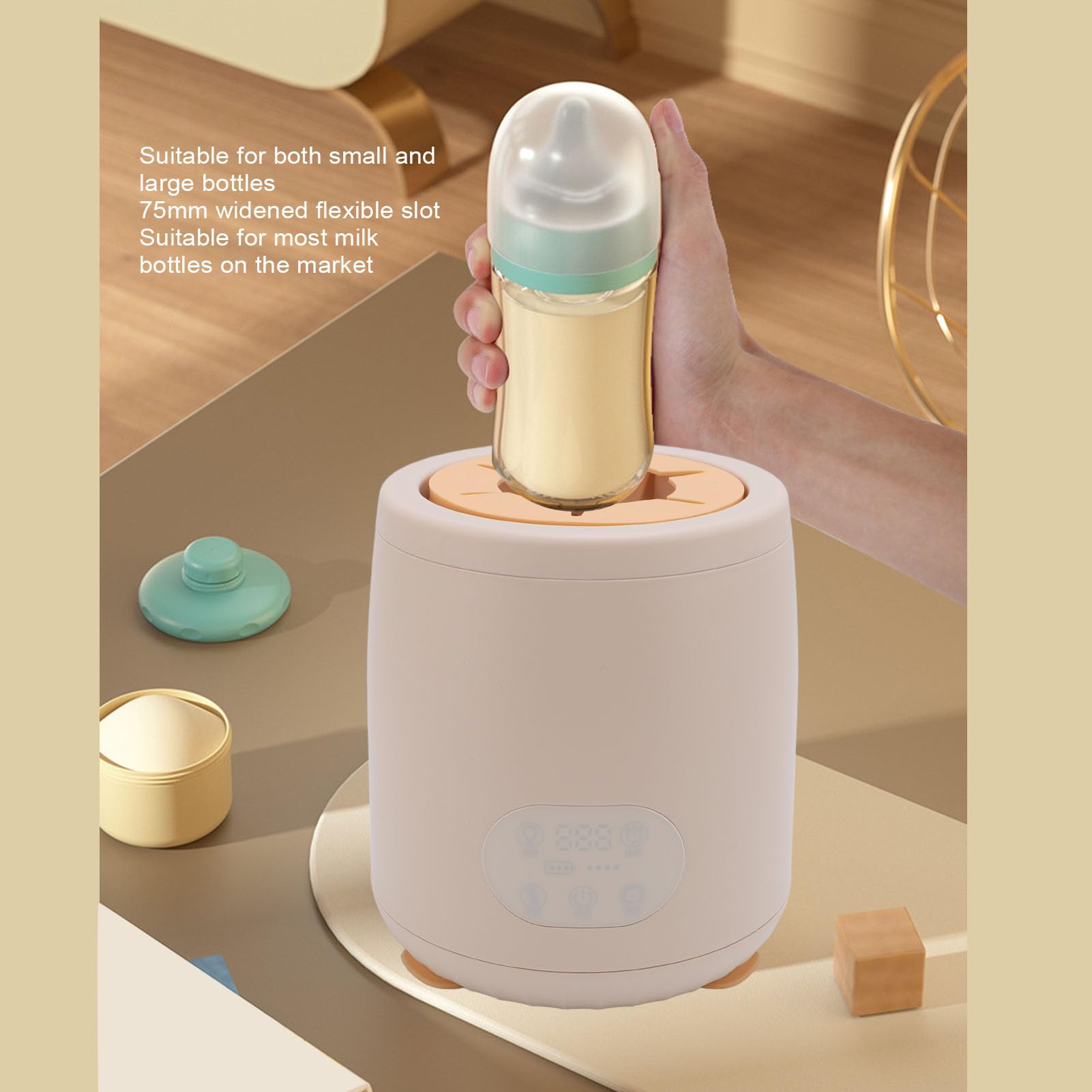 Babyflaschen-Shaker, 3 Mischmodi, 4 Geschwindigkeiten, einstellbar, elektrischer automatischer Babymilchflaschen-Shaker mit 5 Timern, Babyflaschen-Shaker mit Nachtlicht