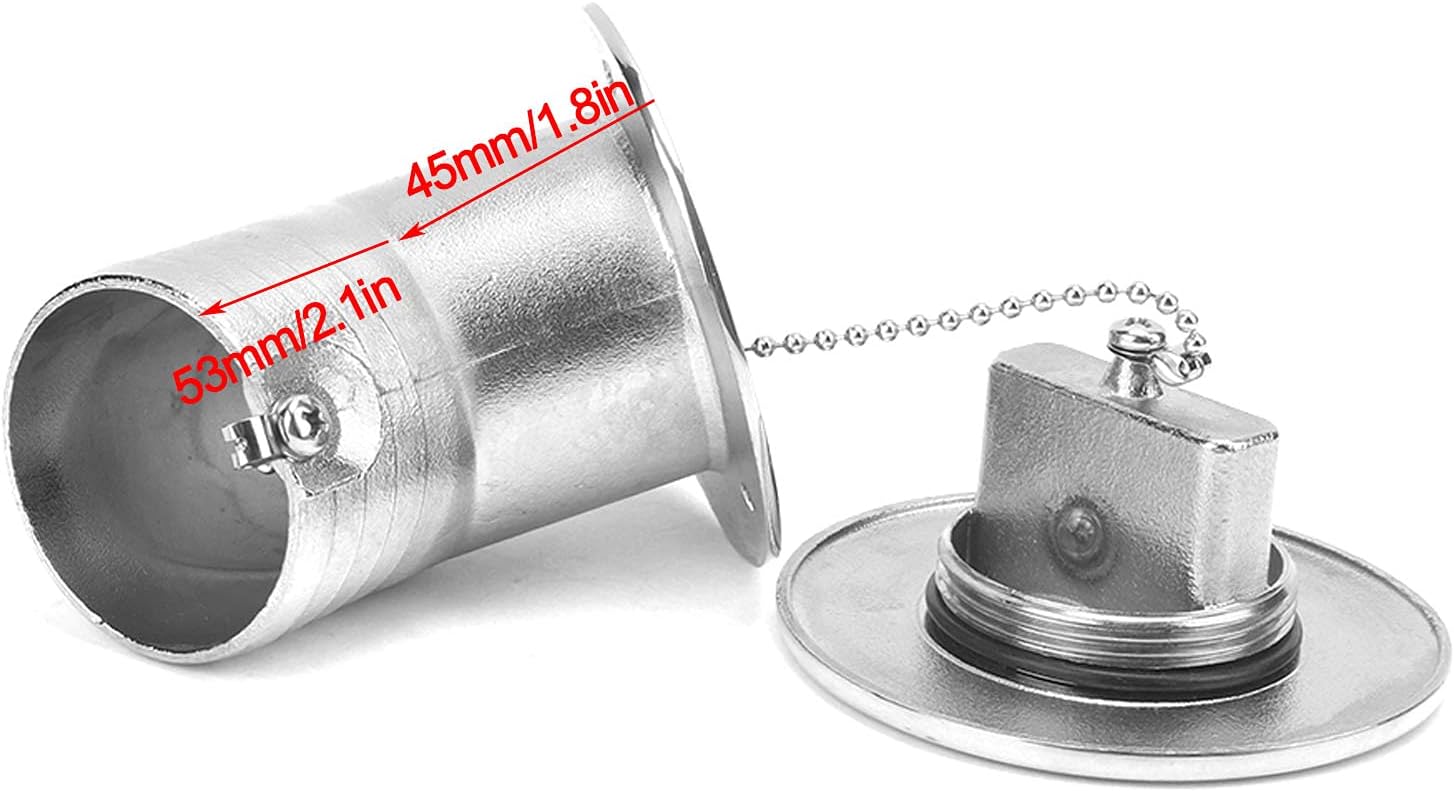 RV Water Inlet Port, 50mm/2inch Water Inlet Port 316 Stainless Steel for Yachts Fishing Boats Speedboats Sailing RV