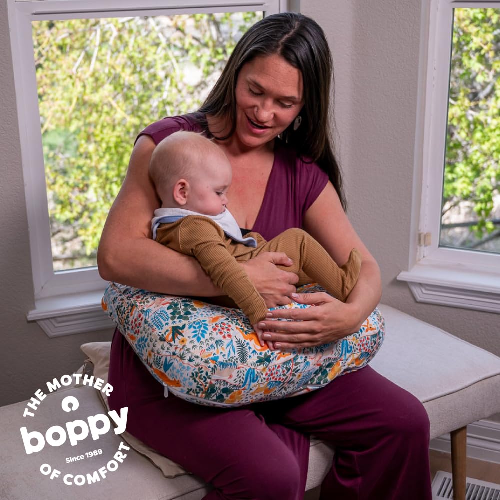 Boppy Nursing Pillow - Firm, Ergonomic U-Shaped Bottle and Breastfeeding Pillow with High Lift for Comfort and Support, Spacious Surface - Colorful Forest Animals - Image 8