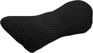 East Leaf ランバーサポート 低反発 腰当てクッション【4Dメッシュ】車 運転席/オフィス椅子 体圧分散 固定ベルト 蒸れにくい ブラック