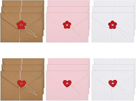 18Pcs Invitation Envelope with String-tie Button Closure | A6 Greeting Card Envelopes, 4 x 6 Aesthetic Invitation Envelopes for Weddings, Birthday, Graduation, Christmas