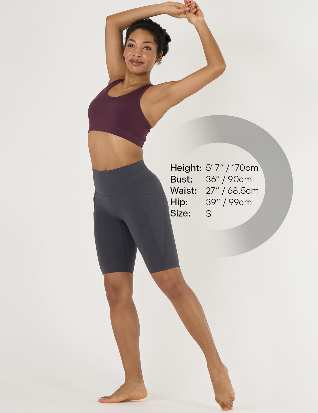 LAPASA Pantalón Corto Deportivo Mujer Leggings con Bolsillos Laterales Mallas Short Yoga Ejercicio Fitness Pilate Deporte Running Ciclismo Elastico L52A1/L52B1 — view 6