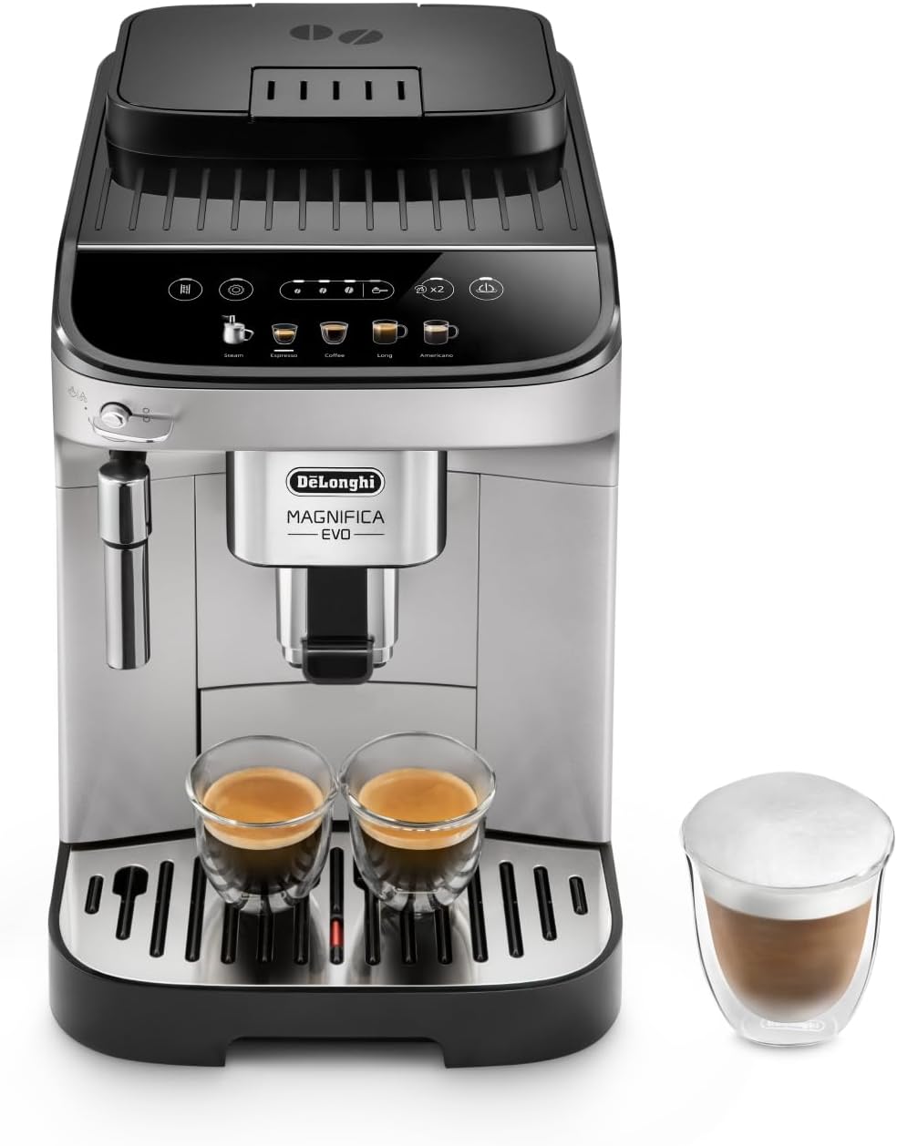 De&rsquo;Longhi Magnifica Evo Machine à café en grains ECAM292.33.SB, machine à expresso et cappuccino, argent (exclusivité Amazon), café