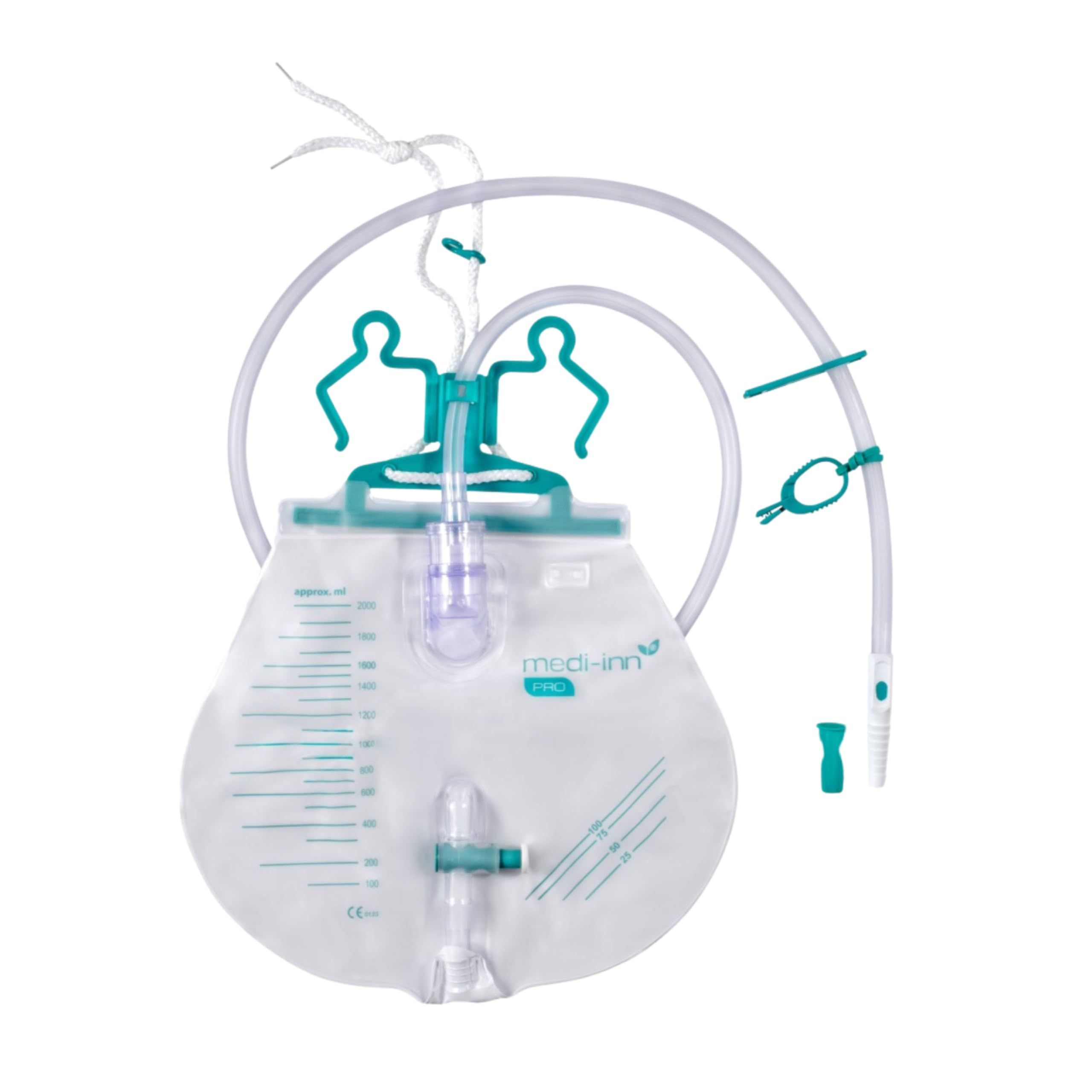 Medi-Inn PRO Urinbeutel closed System, 120 cm, 2000 ml, steril verpackt (25 Stück)