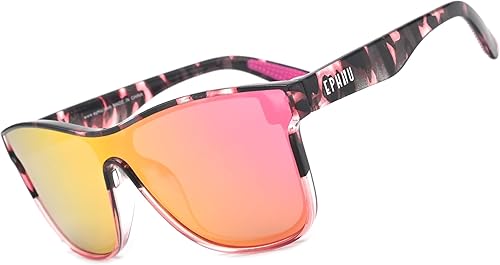 EPHIU Lentes de sol polarizados con puntas de goma para mujeres y hombres, para correr, 100% protección UV (sin deslizamiento, sin rebote)