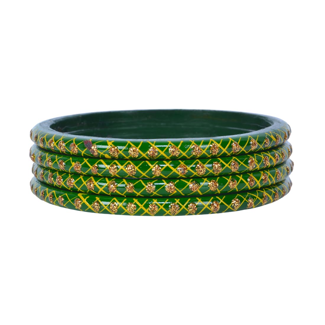 nivrica Lac Bangle Set For Women and Girls | Lac Kada Bangle Set | Handemade Rajasthani Traditional Lakh Jaipuri Lac Bangles Women Kangan Green| Set of 4-picture-31