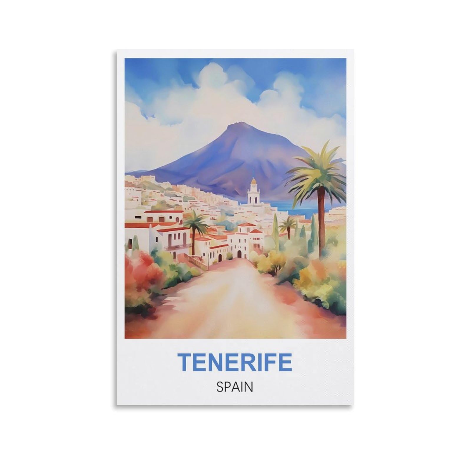 JYICUNCHO Tenerife Spain Vintage Travel Poster 08x12inch(20x30cm) Canvas Prints Wall Art Paintings Pictures