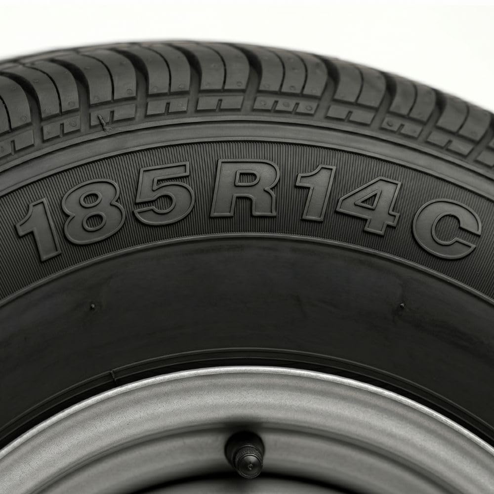 Roue complète 185/70R14C 14" - 4 Trous - Entraxe 130mm - Déport 20 - Pour remorque - 14 pouces - Largeur 185mm - Indice de vitesse N 140km/h - Indice de charge 102 (850kg)