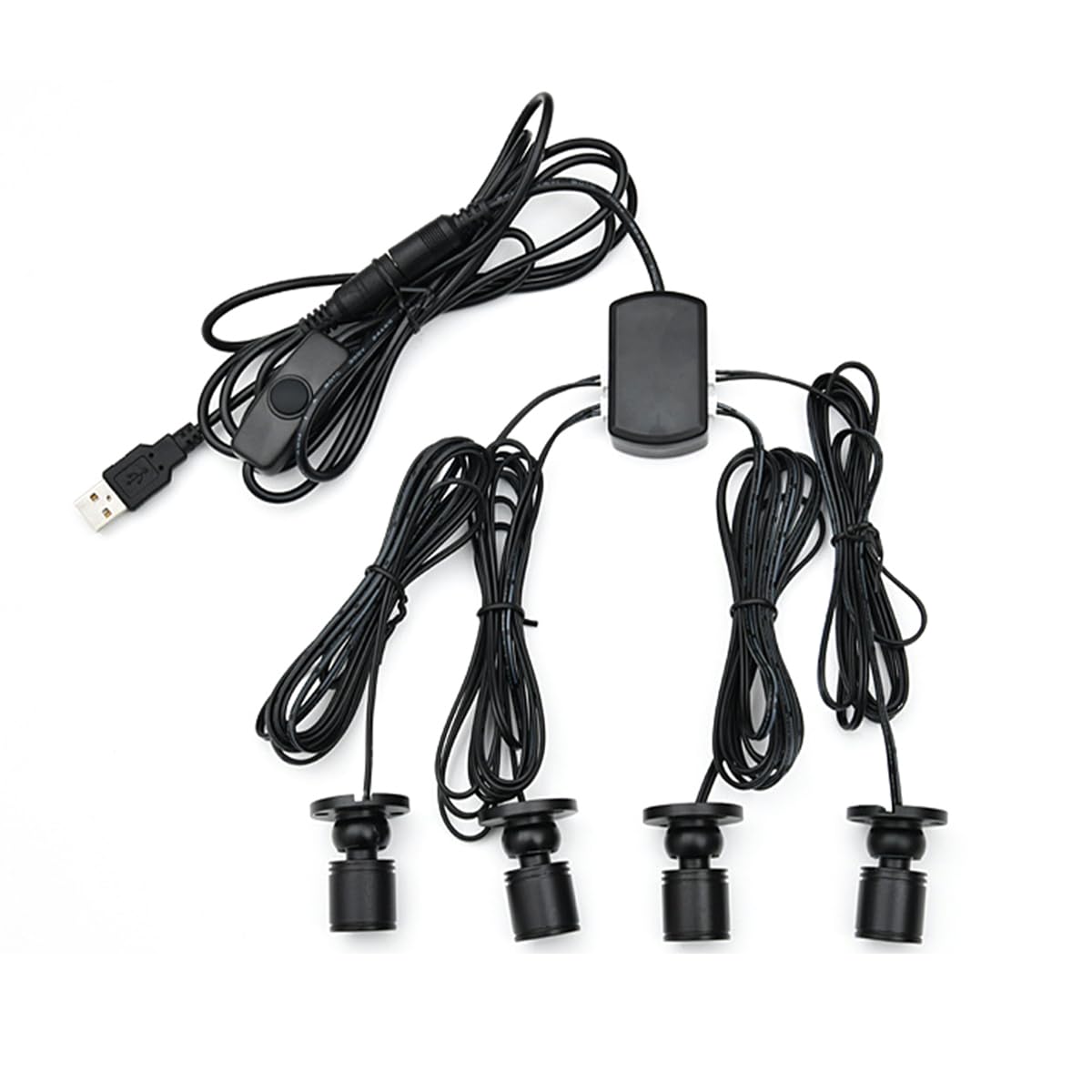 Mini Foco de 5 V, Foco LED Regulable USB para exhibición de joyería DIY, Foco Moderno para gabinete de joyería, Porche (1 Paleta 4 luz cálida 3000 K)