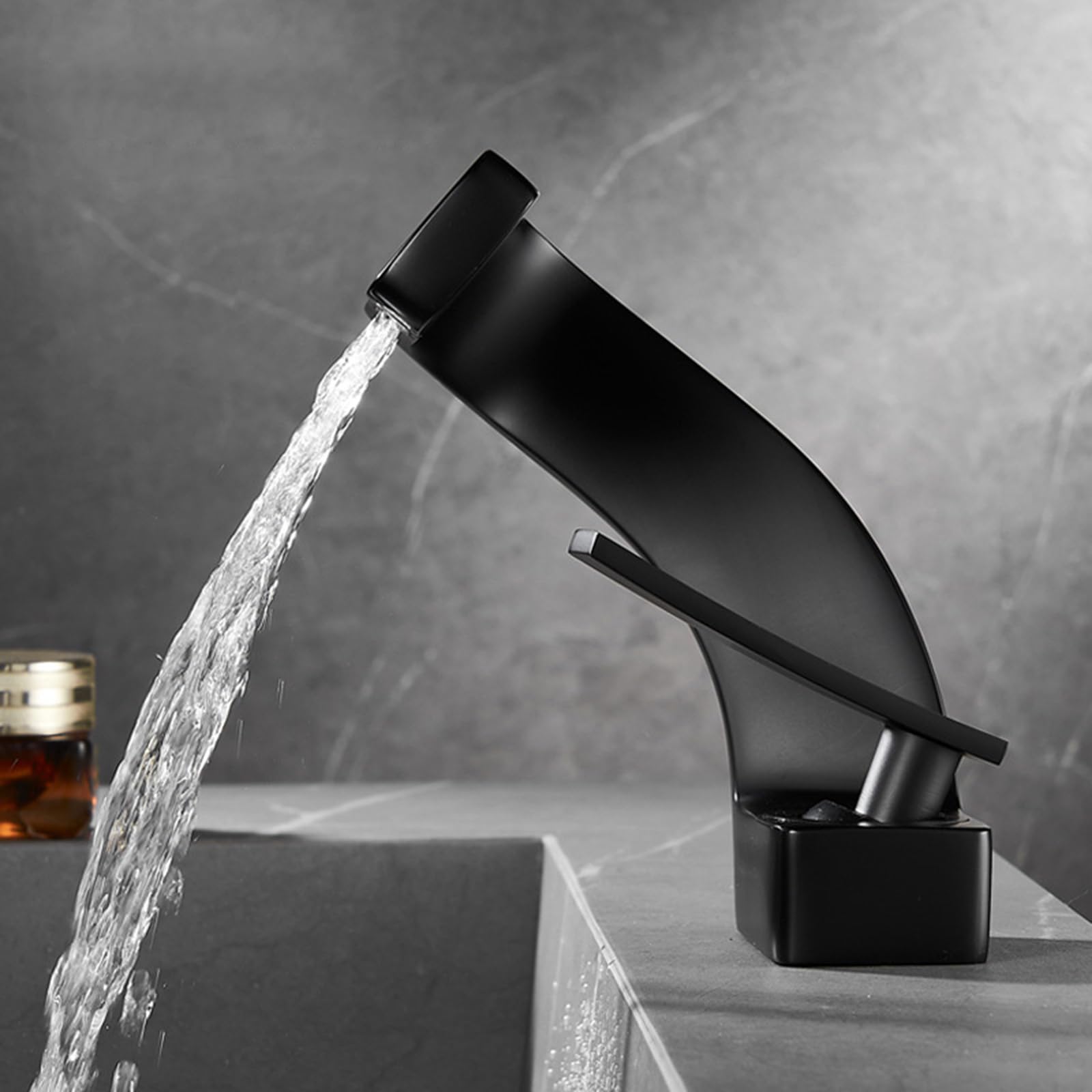 Miscelatore Rubinetto Da Lavabo Cascata Nero Moderno Miscelatore Rubinettobagno Bonde Lavabo Bonde Pop Up Con Troppopieno Automatico 90835566