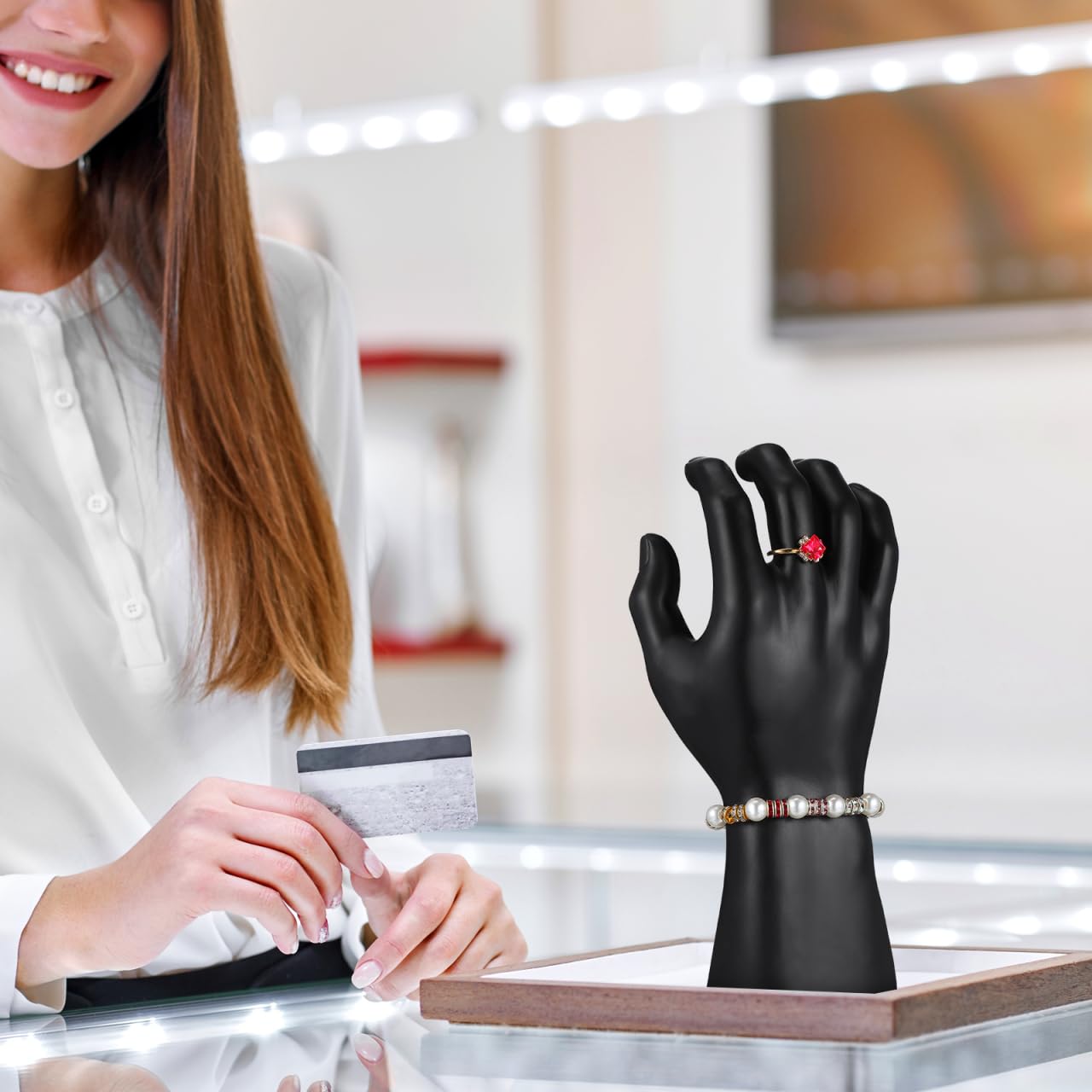 BUENTYA Mannequin Main Support à Bijoux En PVC Mannequin Main Bijoux