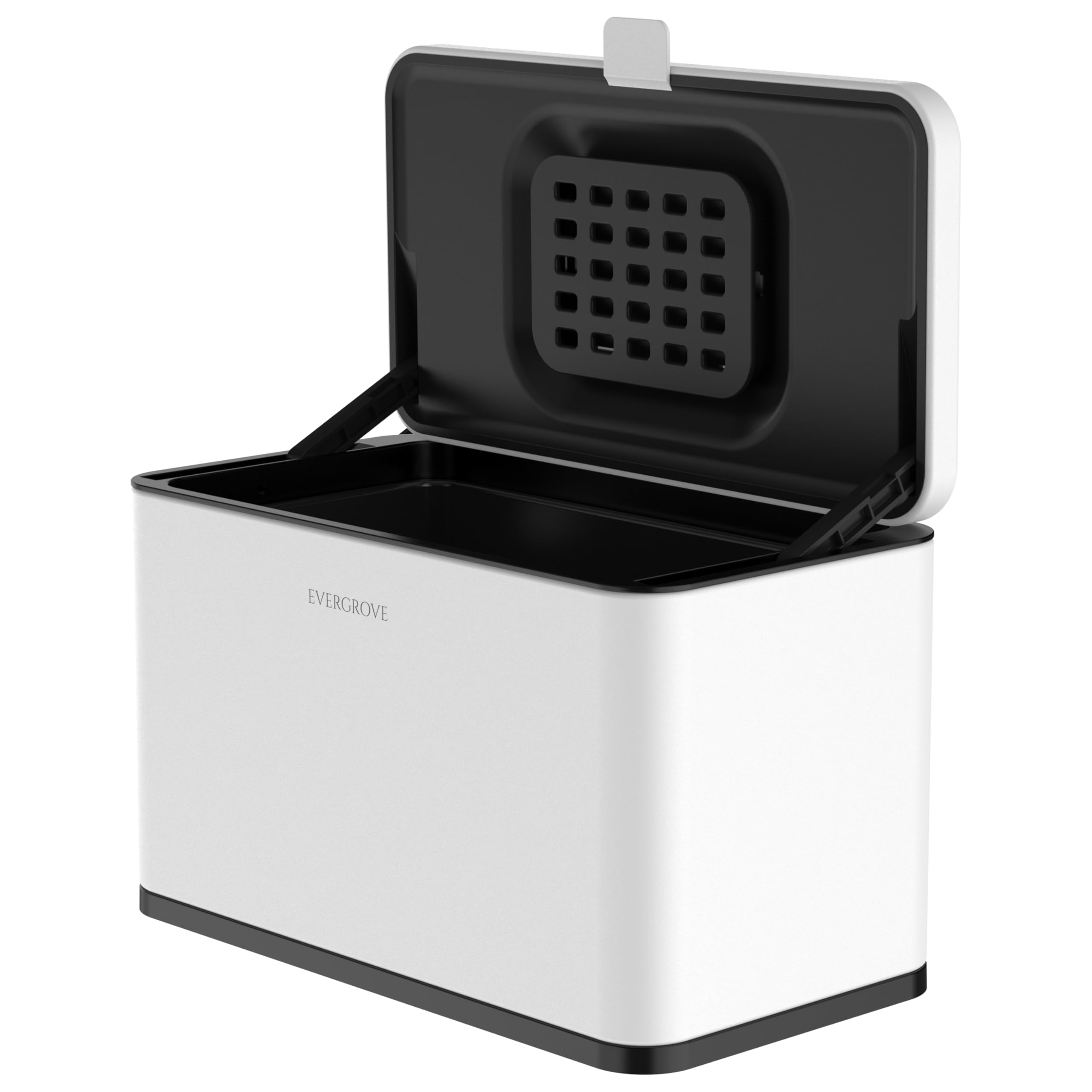 EverGrove 5L Stainless Steel Hanging Food Waste Caddy, Arctic White