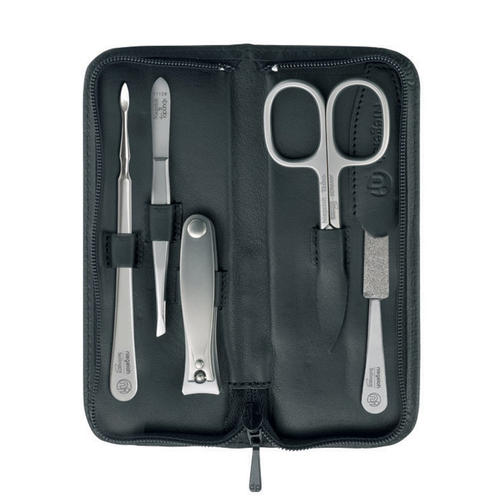 Niegeloh - Nevada Zip NL82858 M 5-teiliges Maniküre-Set in hochwertigem Leder-Etui
