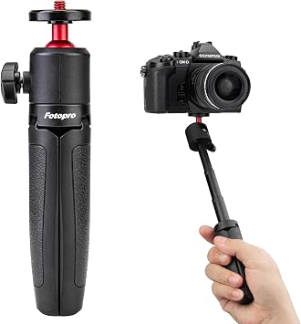 Fotopro Extendable Mini Camera Tripod, 360 Rotating Ball Head Portable Tabletop Tripod Selfie Stick for Sony iPhone