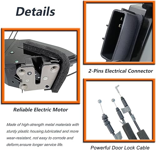 Miniatura 3 de VEELECP Actuador de cerradura de puerta lateral del pasajero delantero compatible con 2014-2020 Rogue Reemplazo del pestillo de puerta delantera