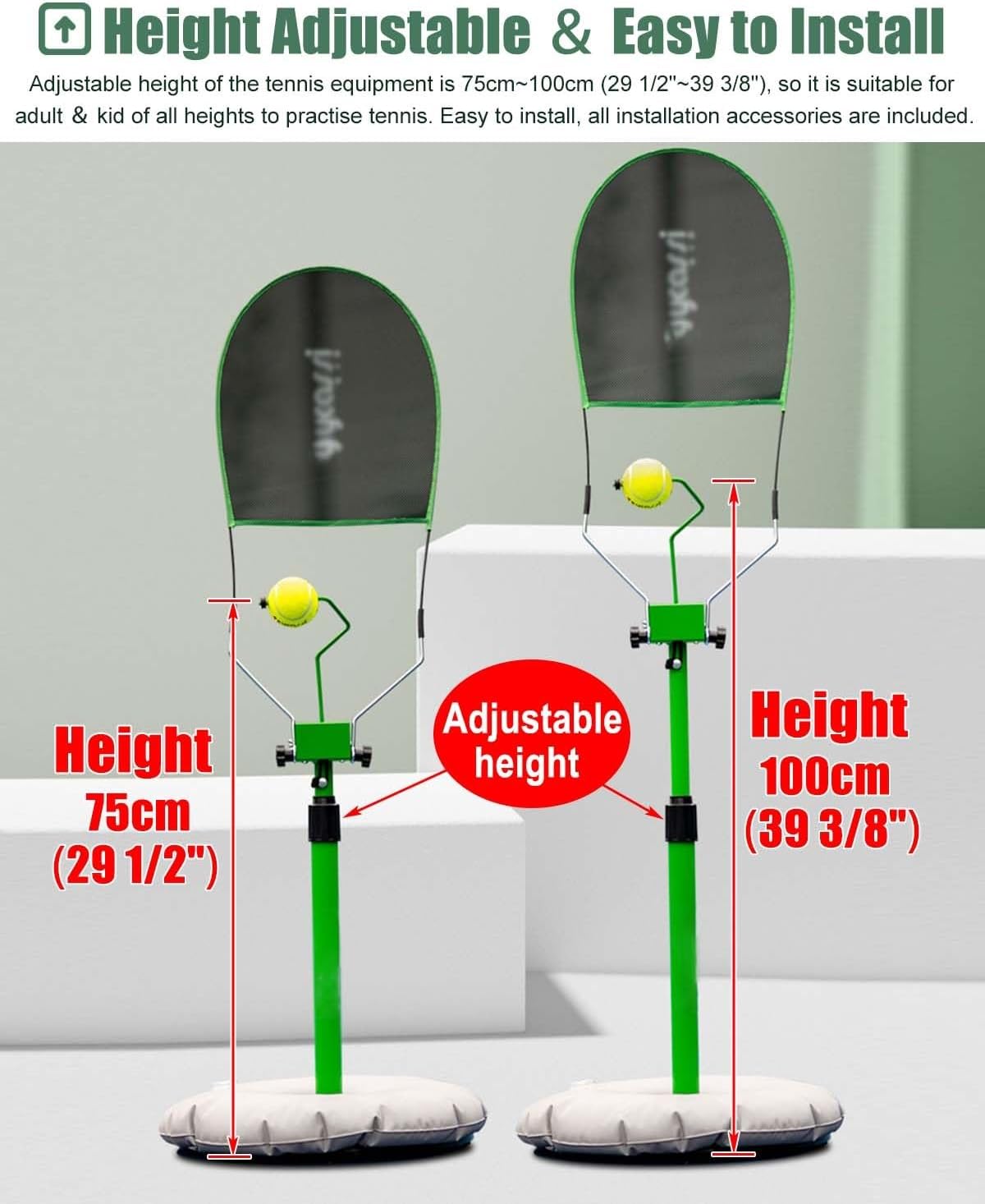 Tennis Training Equipment for Kids Adult, Beginner Tennis Trainer/Serve Training Tool for Swing Backhand, Tennis Topspin Trainer