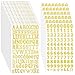 24 Fogli di Adesivi con Lettere e Numeri d'Oro Sticker in Vinile Autoadesivi con Letterine di Alfabeto Decalcomanie per Cappelli di Laurea Decorazioni per Porta Cassetta Postale Fai da Te