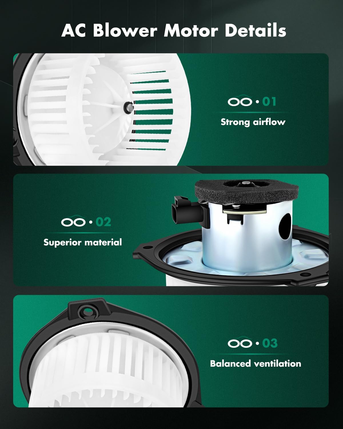 SCITOO 700073 Front HVAC Blower Motor with Fan Cage for Buick 2001-2005,for Chevy 2000-2004,for Oldsmobile 2001-2002,for Pontiac 2000-2003