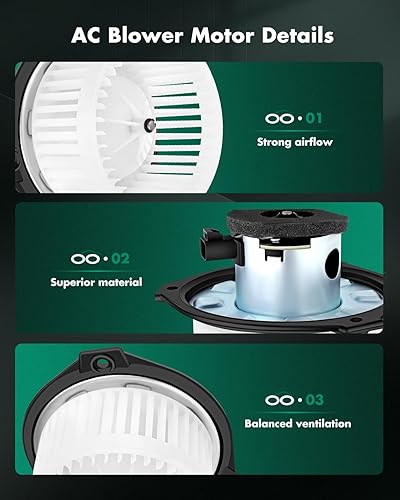 Vista 1493 de SCITOO 700188 Reemplazo del motor del ventilador HVAC con jaula de ventilador para Toyota Tacoma 2005-2015, reemplazo OE - 87103-04043, 87103-04044