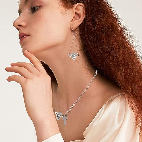 Miniatura 7 de DICOSMETIC 50 cuentas de cabeza de calavera de plata antigua, cuentas espaciadoras de calavera de esqueleto de esqueleto macroporoso, cuentas de