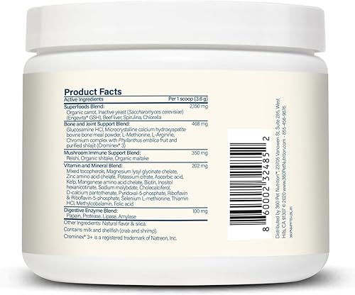 Miniatura 2 de 360 Pet Nutrition Canine Superfood Boost – All Life Stage - Suplemento para comida para perros, apoya la salud articular, digestiva e inmunológica,