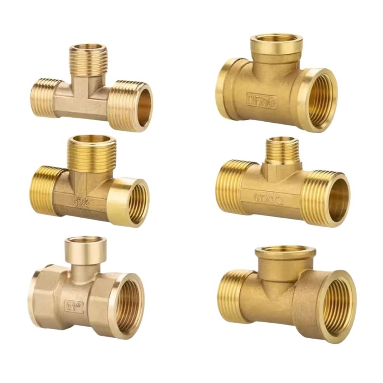 Trójnik redukcyjny gwint męski/żeński 1/2 "3/4" 1 "Adapter złączki rurowe miedziane złącze wody, oleju i gazu nawadnianie ogrodu(F1 - F1I2 - F1)