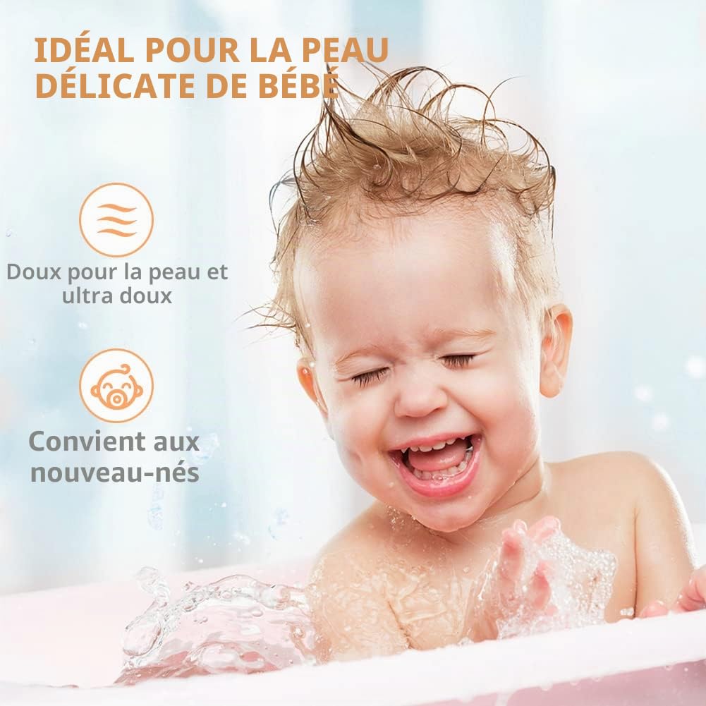 Orighty Lot de 50 serviettes de bain pour bébé en microfibre polaire corail, douces et absorbantes pour nouveau-né, pour peau sensible du visage, des mains et du corps, 17,8 x 22,9 cm