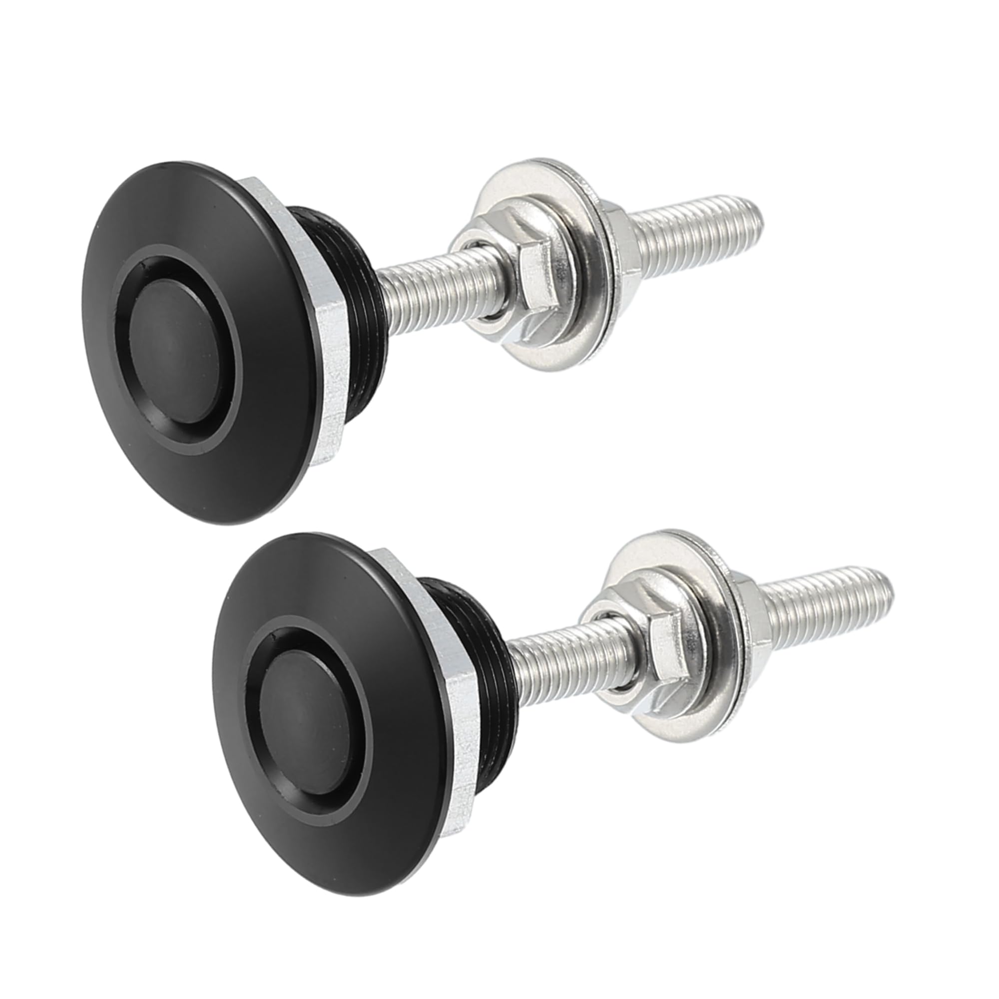 X AUTOHAUX Aluminum Alloy Quick Release Hood Pin Lock Black Pack of 2