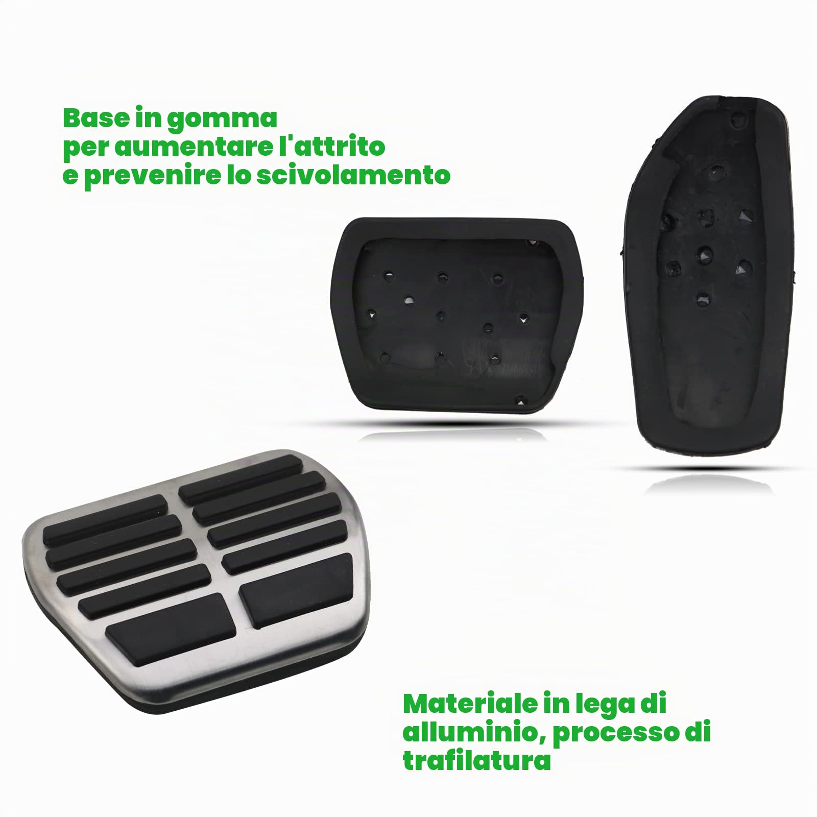 YEE PIN Antiscivolo Nissa-n X-Trail T32 Qashqai J11 J12, protezione pedale in lega di alluminio per prestazioni accelerate del freno, coperture per pedale dell'accelerazione (per automatico)