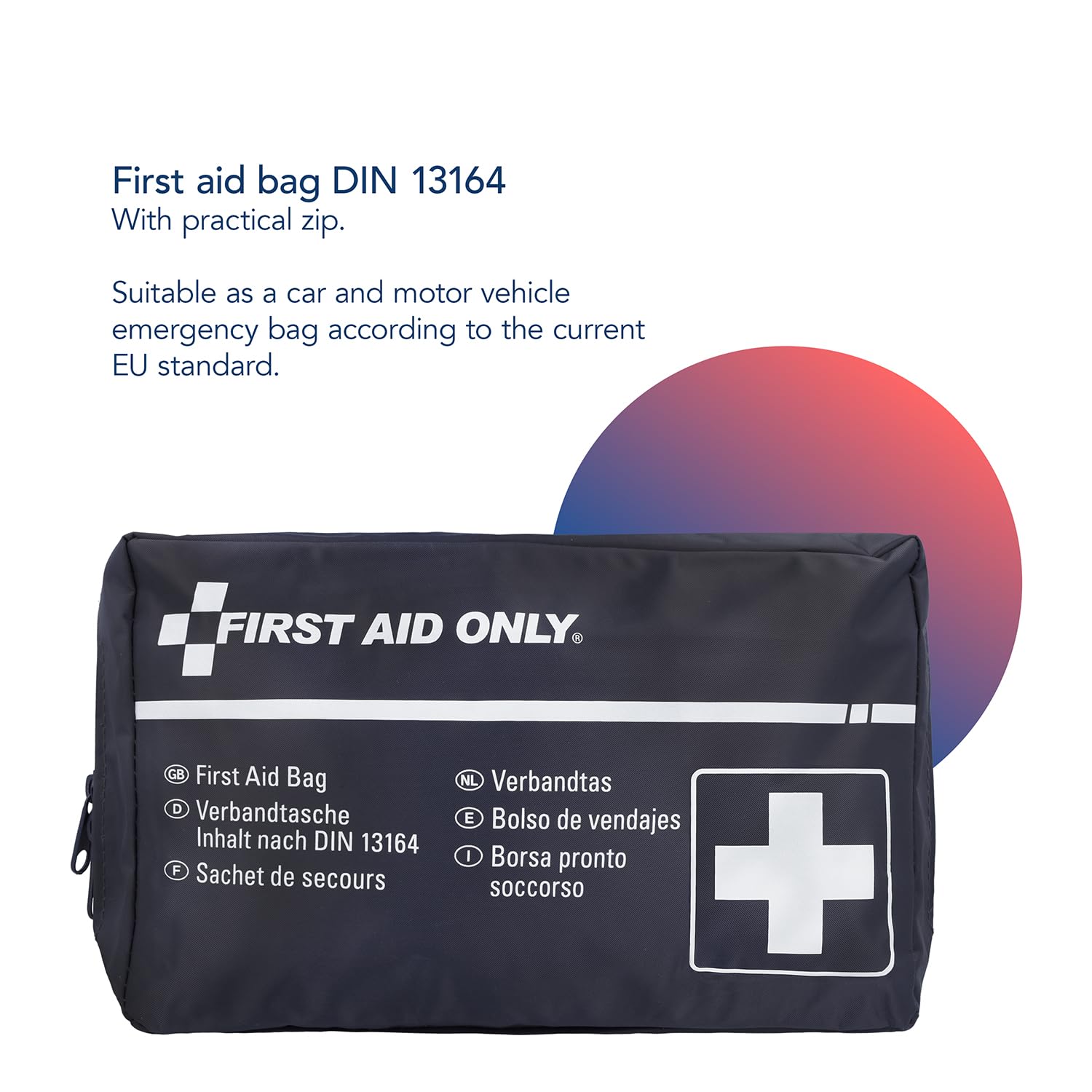First Aid Only kit for car, KFZ DIN 13164, Blue, P-10019, Black