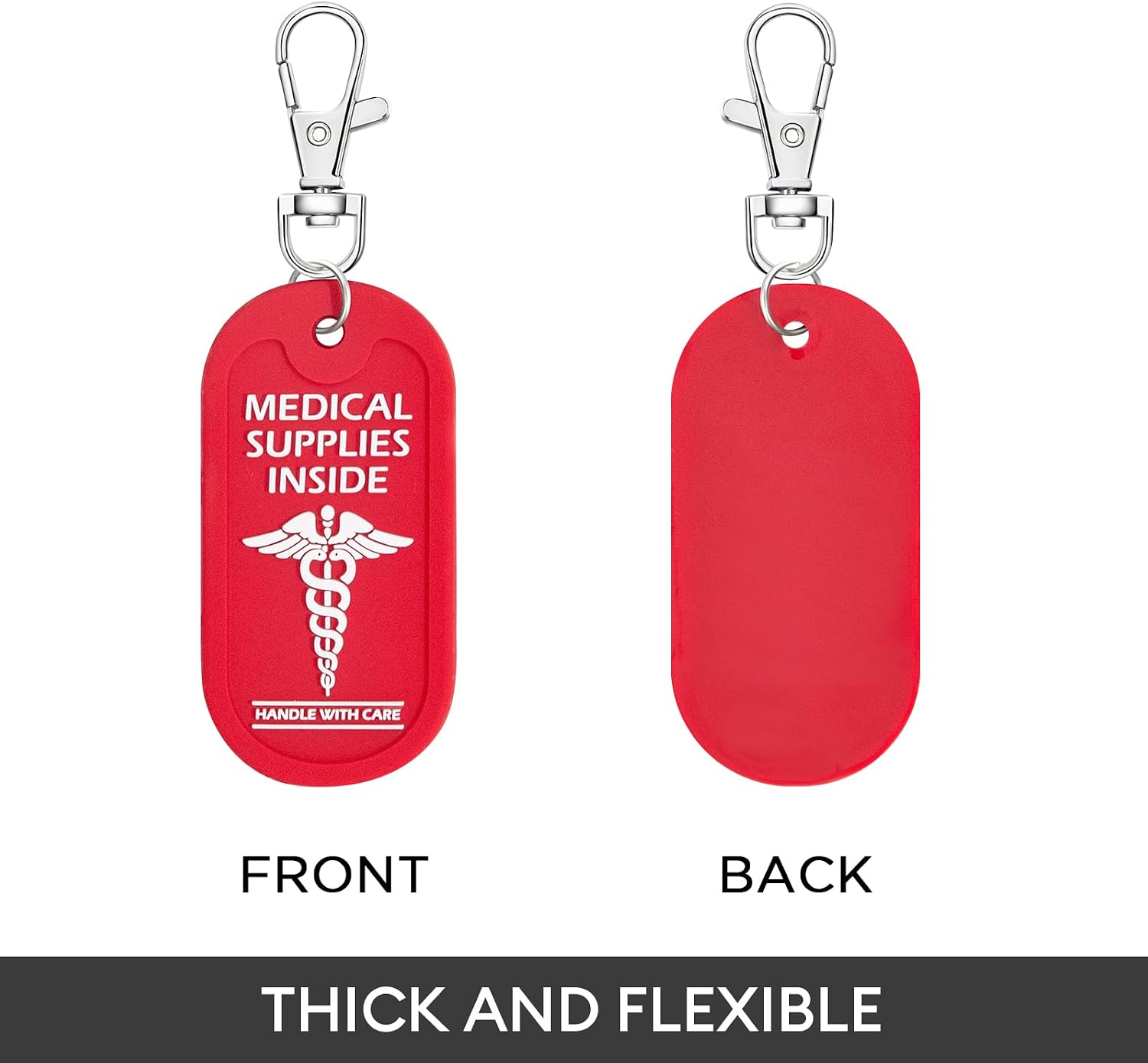 YULEAXIE Medical Alert Tag, 2-Packs Waterproof Luggage ID Tags for Medical Equipment, Bags, Travel Gear - Bright Design for Easy Identification