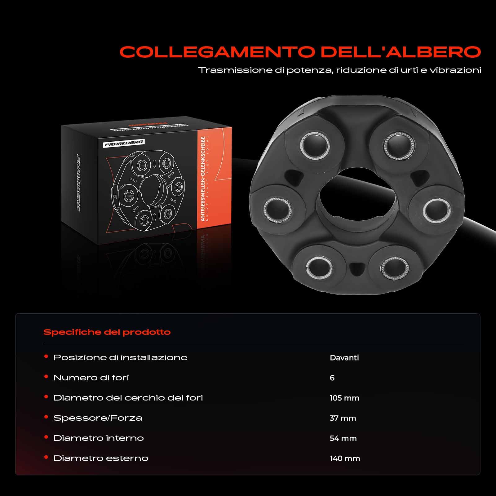 Frankberg Giunto Albero di Trasmissione Compatibile con Serie 5 Touring E39 Serie 7 E38 Serie 5 E39 Serie 3 Touring E46 Serie 3 E46 Replace# 04146