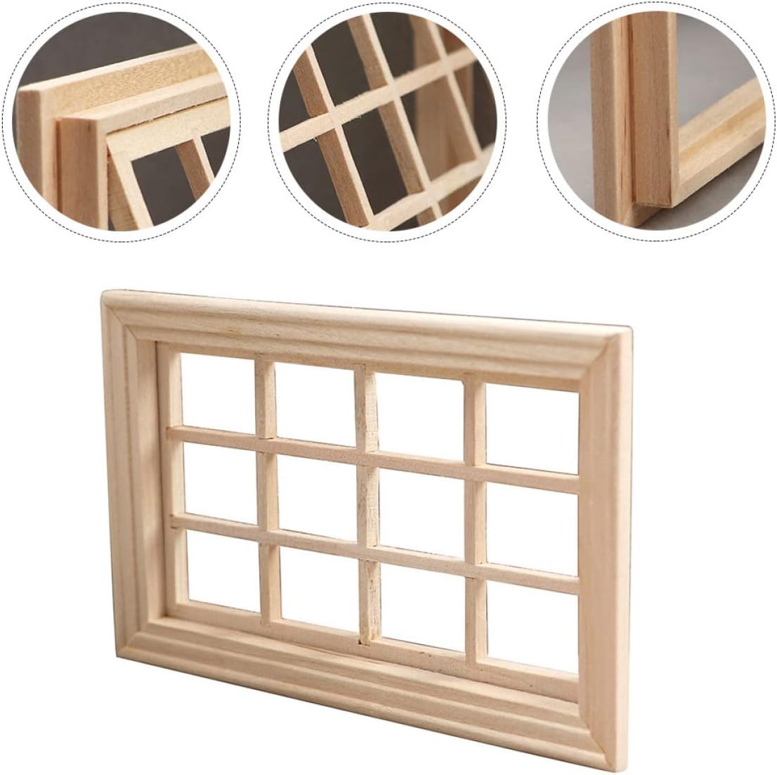 SUPVOX 5pcs Miniature Window Frame Model for Dollhouse Decor Beige Mini House Adornment for Miniature Gardens and Home Decoration Craftsmanship