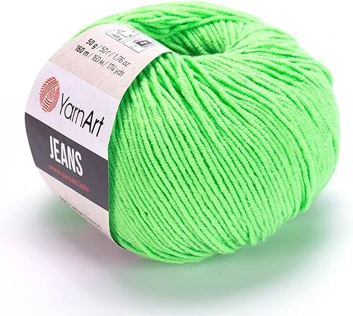 Miniatura 4 de YarnArt Jeans - Hilo de 3 bolas (madeja), 55% algodón, 45% poliacrílico, total 5.28 onzas cada 1.76 onzas  524.9 ft (174 yardas), peso del hilo 2