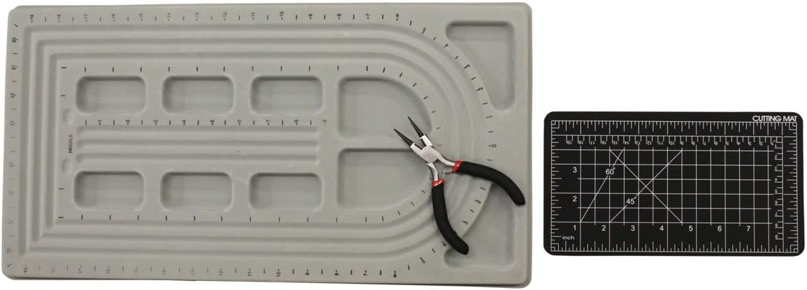 ARTISTS BEST Beading & Crafting Kit | Includes Self-Healing Mat (5 x 9 inches), Beading Board (19 x 10 inches), and 5-Inch Round Nose Pliers | Ideal for Jewelry Making and Crafts