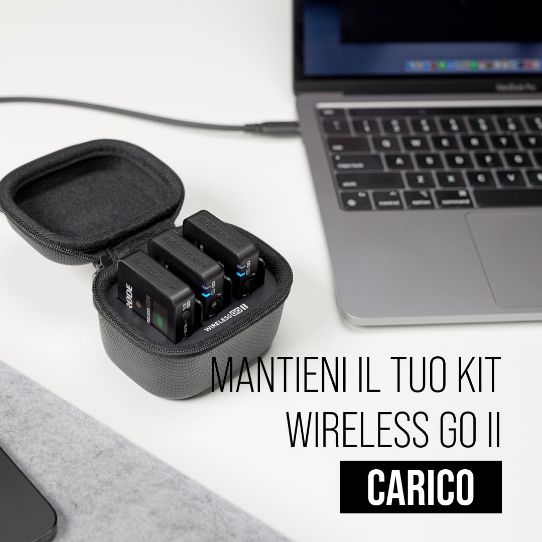 RØDE Charge Case per Wireless GO II Con Due Ricariche Complete, Struttura Robusta e Sistema di Chiusura con Cerniera