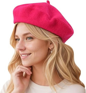 Womens Beret Hats - French Wool Blend Winter Cap, 70% Wool All-Season Soft Beret Hats for Women Multi-Color