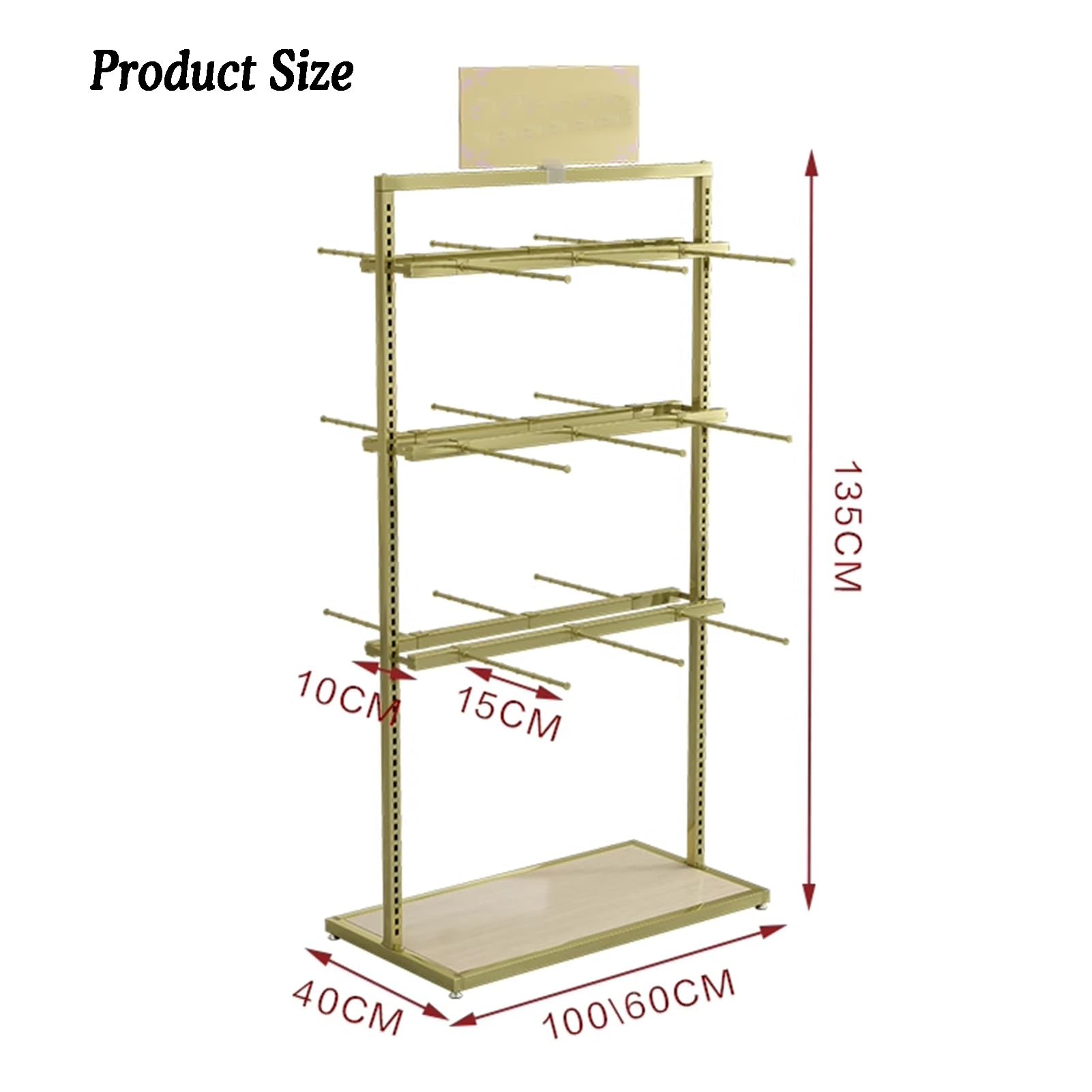XLTFUC Lingerie Display Rack, Freestanding Clothing Store Boutique Retail Lingerie Hanger Metal Large Double-sided Hanger, Suitable For Scarves, Socks, Gloves(Black,135x100x40cm)