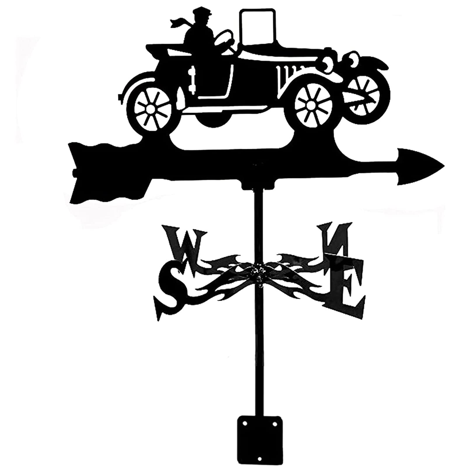 WIQUYBML Weathervane Stainless Metal Wind Vane Weathercock Direction Indicator for Yard Garden Roof Ornament/Elk Carts/50 * 35Cm