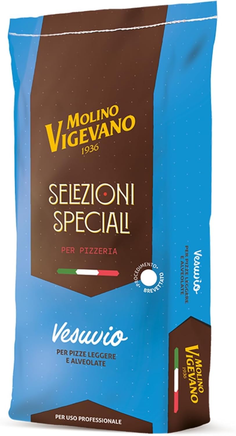 Italian Gourmet Profi-Pizzamehl Vesuvio 10kg + Italian Gourmet Polpa Gratis – Italienisches Tipo-0-Mehl für Pizza, leichte & alveolierte Teige, professionelle Pizza- und Backrezepte