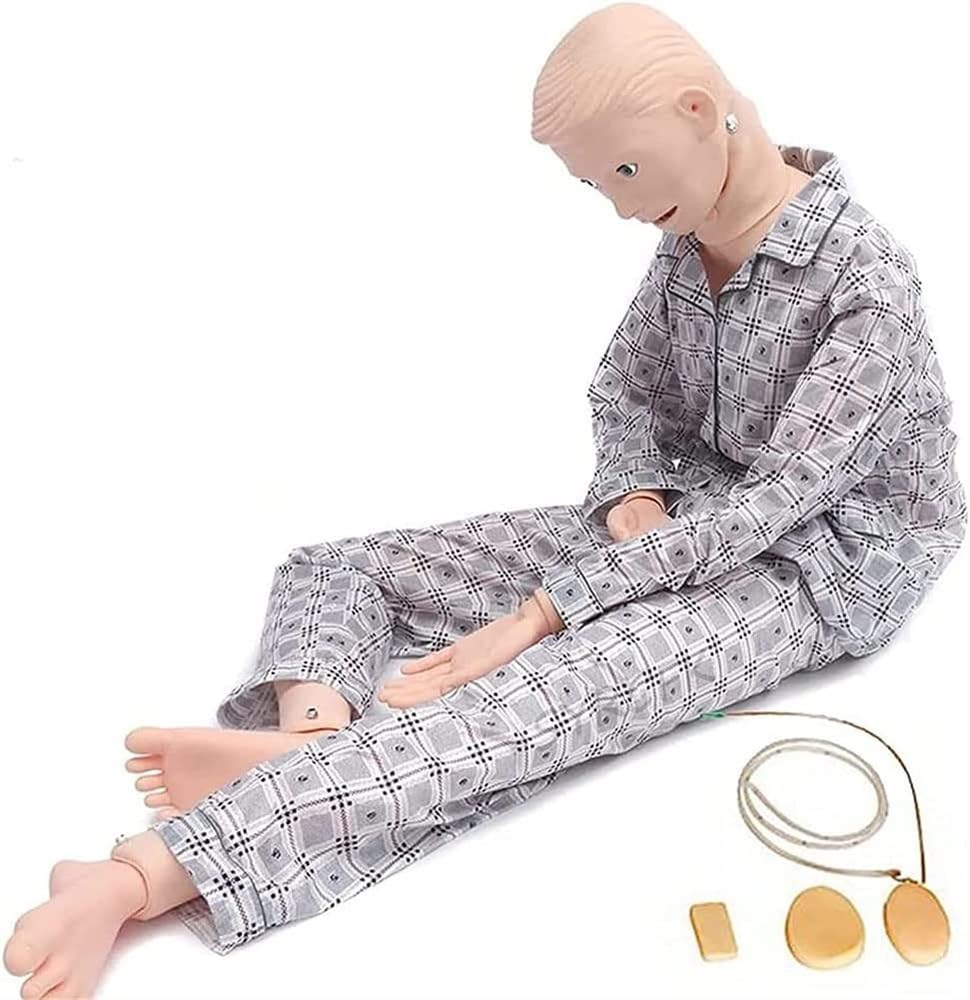 Maniquí de entrenamiento geriátrico – Maniquí multifuncional para el cuidado del paciente con módulos intercambiables para suministros de enseñanza y educación – Maniquí de entrenamiento de