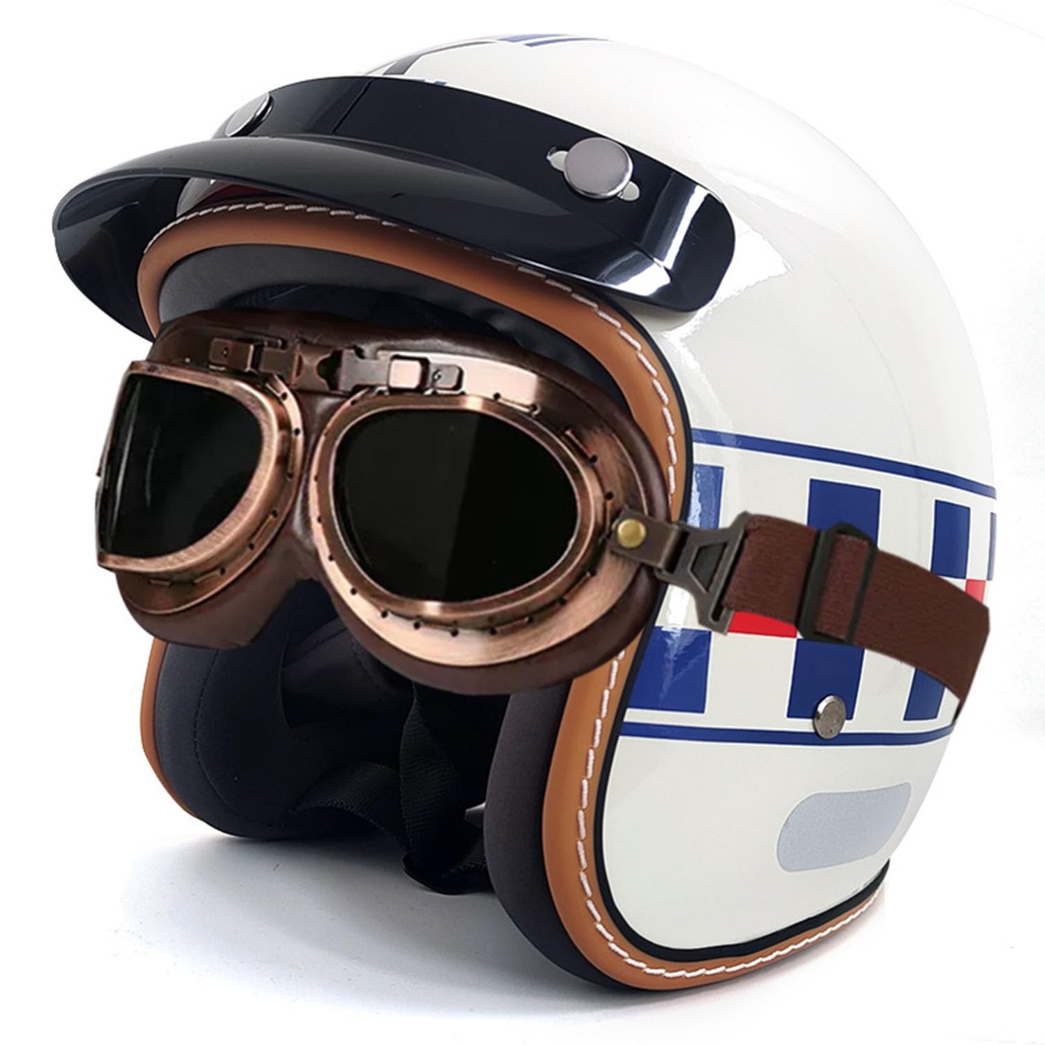 Casque de moto pour street scooter avec visière anti-vent taille 61-62cm