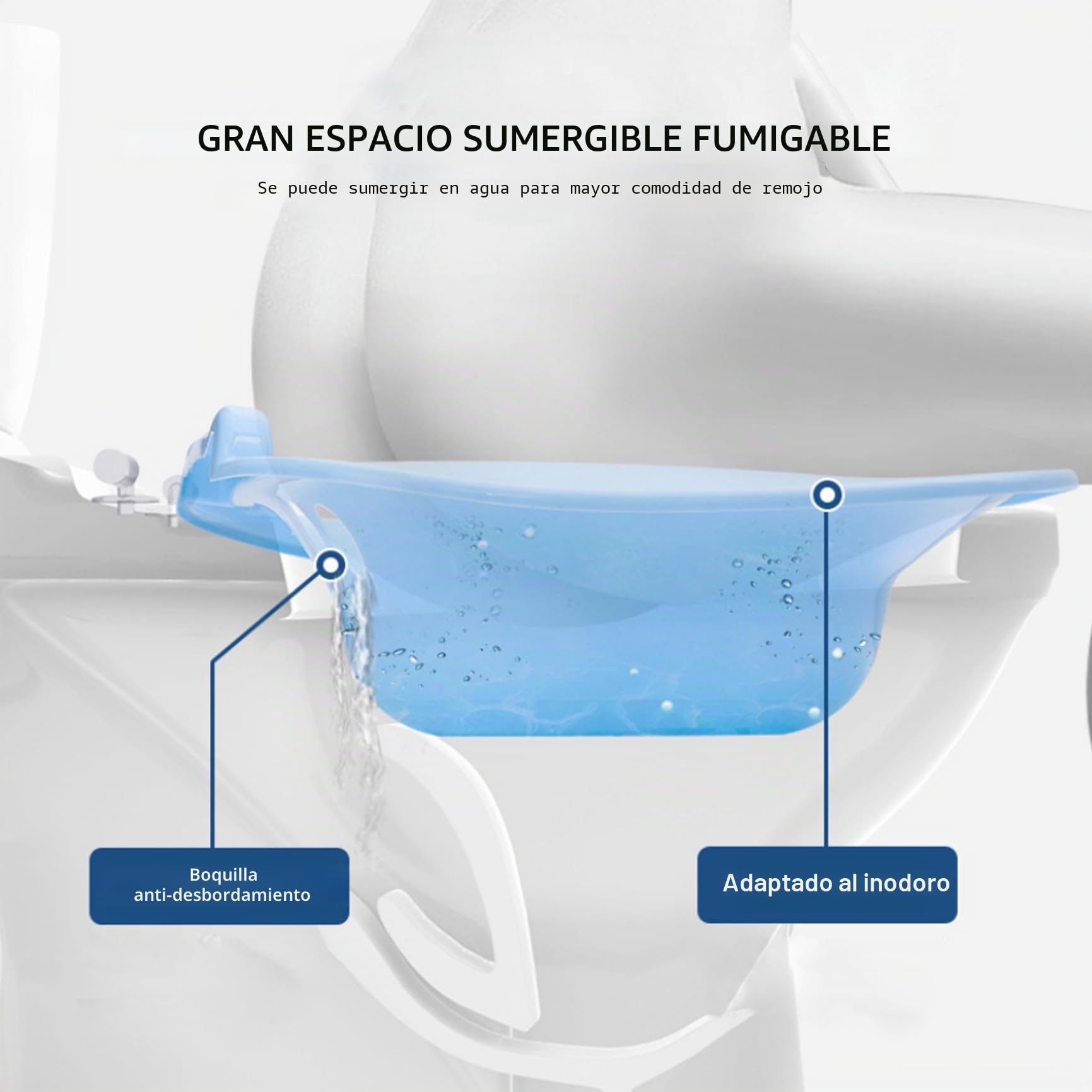 Baño de asiento Bidé portátil Asiento de inodoro Bidé portátil para el hogar Accesorio de inodoro Se adapta a inodoros para el hogar Heridas posparto Hemorroides Cuidado perineal Azul