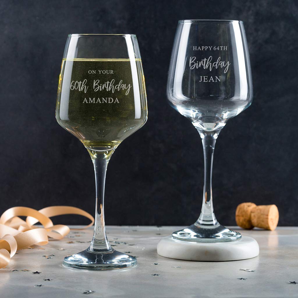 60th Wine Glasses For Women Men Personalized 60th 