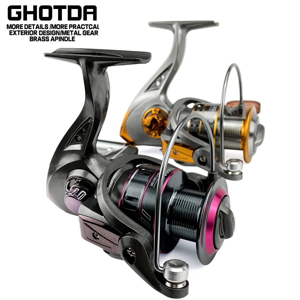 Fishing Reel Spinning,1000-7000 Series Metal Spool Spinning Wheel,for Sea Fishing Carp Fishing,DC6000,Gold : Buy Online at Best Price in KSA