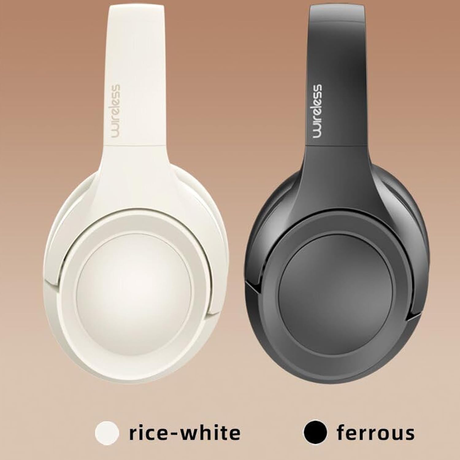 L50 Noise-Cancelling Headphones, Wireless Over-Ear Bluetooth Headphones, 50-Hour Playback Time, High-Resolution Audio, Bass, Memory Foam Ear Cups, Travel, Office, USB-C Charging (White)