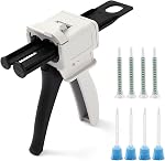 epoxy Gun 50ml Two-Component Glue Gun 2:1or 1:1 epoxy Glue Gun Dispensing Gun, Suitable for 1:1/2:1double cartridges, with 8pcs Mixing Nozzle (1:1)