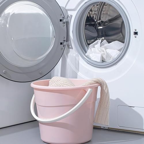 Miniatura 8 de Amosfun Cubo de agua de plástico Cubo de plástico con asa Cubo de agua redondo Cubo de baño Contenedor de agua para acampar Viajes Playa Accesorio