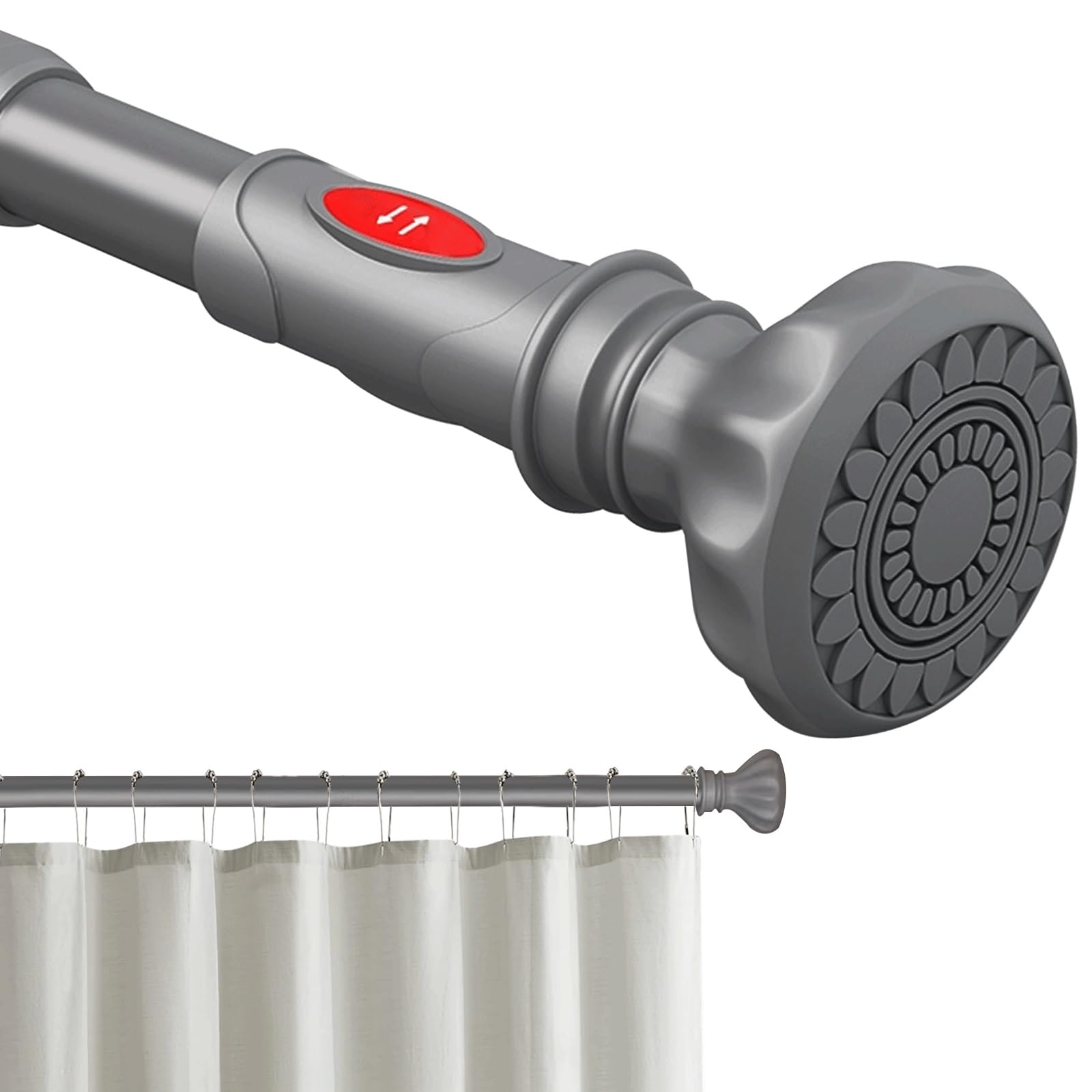 Duschvorhangstange Ohne Bohren 25mm Durchmesser Teleskopstange Camping Klemmstange Balkon Tragfähigkeit 25kg Garderobenstange Internes Schloss Raumteiler Für Fenster Badezimmer Umkleideräume Bäder